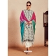 Off White And Black Printed And Embroidered Pure Muslin Salwar Suit