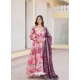 Invaluable Multi Colour Silk Designer Gown With Digital Print Work