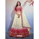 Red And Off White Wedding Wear Special Premium Lehenga Choli