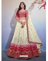 Red And Off White Wedding Wear Special Premium Lehenga Choli