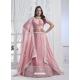 Peach Sequence Embroidered Worked Pure Organza Lehenga Choli