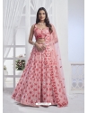 Sequence Worked Premium Net Lehenga Choli In Peach