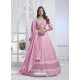 Pink Sequence Embroidered Worked Pure Chiffon Lehenga Choli