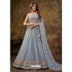 Grey Sequins And Embroidered Premium Net Lehenga Choli