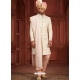 Peach Heavy Silk Embroidered Mens Sherwani