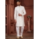 Off White Heavy Silk Embroidered Sherwani For Mens