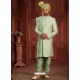 Green Heavy Silk Embroidered Wedding Sherwani