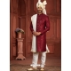 Embroidered And Hand Worked Maroon Heavy Silk Sherwani