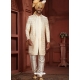 Cream Pure Silk Wedding Wear Groom Sherwani