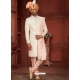 Cream And Pink Embroidered And Hand Worked Wedding Sherwani