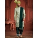 Green Pure Silk Heavy Worked Wedding Wear Groom Sherwani