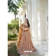 Brown Embroidery And Sequins Worked Butterfly Net Designer Lehenga Choli