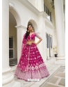 Pink Embroidery And Sequins Worked Butterfly Net Designer Lehenga Choli