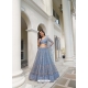 Grey Embroidery And Sequins Worked Butterfly Net Designer Lehenga Choli