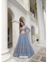 Grey Embroidery And Sequins Worked Butterfly Net Designer Lehenga Choli