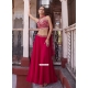 Rani Georgette Embroidered And Mirror Work Readymade Lehenga Choli For Ceremonial