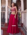 Rani Georgette Embroidered And Mirror Work Readymade Lehenga Choli For Ceremonial