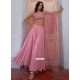 Pink Georgette Readymade Salwar Suit With Embroidered And Mirror Work