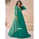 Green Silk Embroidered And Sequins Work Designer Gown