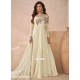 Trendy Off White Silk Gown With Embroidered Work