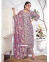Lavender Cotton Digital Print Work Salwar Suit For Ceremonial