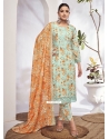 Sea Green Digital Print Work Cotton Salwar Suit