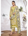Green Cotton Salwar Suit With Digital Print Work For Ceremonial