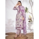 Intriguing Pink Cotton Salwar Suit With Digital Print Work