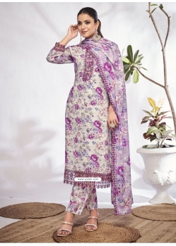Intriguing Pink Cotton Salwar Suit With Digital Print Work