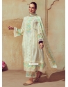 Off White Muslin Salwar Suit With Digital Print Work