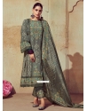 Grey Muslin Salwar Suit With Digital Print Work