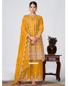 Mustard Heavy Premium Chinon Designer Salwar Suit