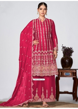 Pink Embroidered Work Chinon Designer Salwar Suit