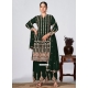 Green Chinon Designer Salwar Suit With Embroidered Work