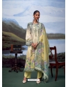 Yellow Digital Printed Pure Linen Designer Suit