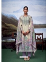 Grey Digital Printed Pure Linen Designer Suit