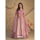 Pink Georgette Embroidered Readymade Gown With Dupatta