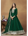 Green Party Wear Embroidered Silk Salwar Suit