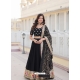 Black Faux Bloomig Georgette Lehenga Choli With Sequins Embroidered Work