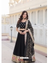 Black Faux Bloomig Georgette Lehenga Choli With Sequins Embroidered Work