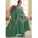 Green Chinon Designer Embroidered Palazzo Suit