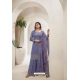 Lavender Viscose Chinon Sharara Palazzo Suit