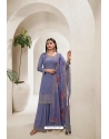 Lavender Viscose Chinon Sharara Palazzo Suit