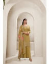 Mustard Viscose Chinon Sharara Palazzo Suit