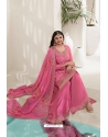 Pink Viscose Chinon Sharara Palazzo Suit