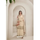 Cream Viscose Chinon Sharara Palazzo Suit