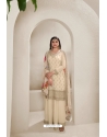 Cream Viscose Chinon Sharara Palazzo Suit