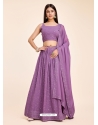 Lavender Thread And Sequins Embroidered Lehenga Choli