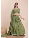 Beautiful Green Sequins Embroidered Lehenga Choli