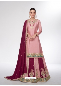 Pink Premium Silk Designer Lehenga Suit